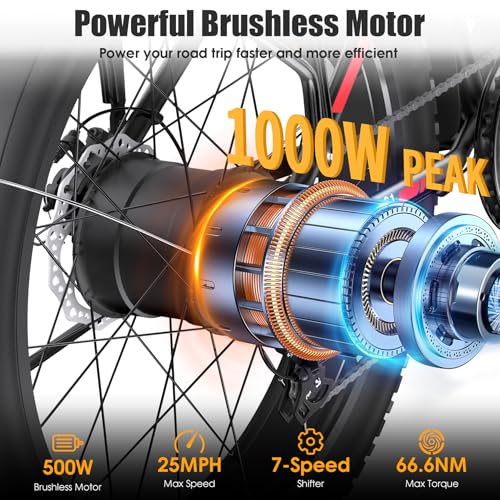 26" Fat Tire Electric Mountain Bike with 48V 13AH Battery Y89751