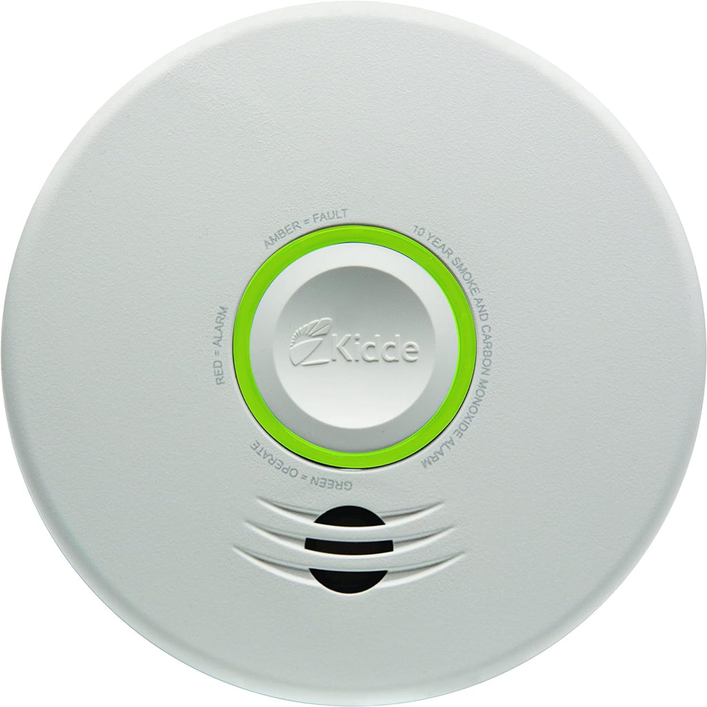 Wireless Hardwired Smoke Detector with 10-Year Battery Backup and Photoelectric Sensor V533747