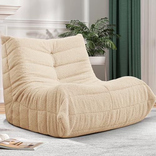 Black Plush Bean Bag Chair with Memory Foam C235