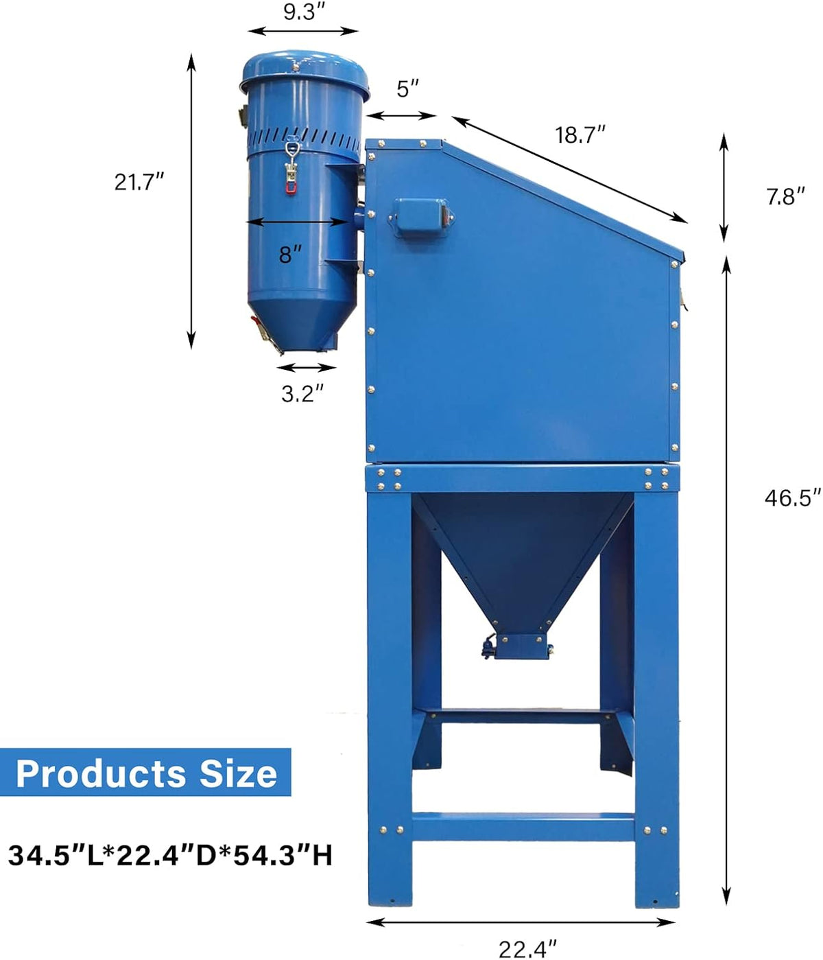 90 Gallon Sandblasting Cabinet with Dust Collection F631