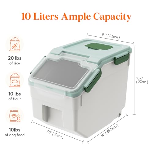 Dog Food Storage Container with Lid and Wheels Z432449