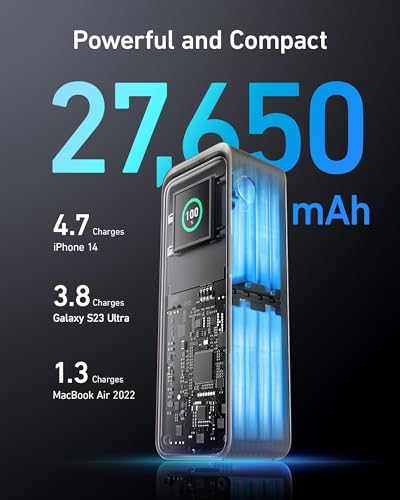 27,650mAh 250W Power Bank with 100W Charging Base, 3-Port Portable Charger X53018
