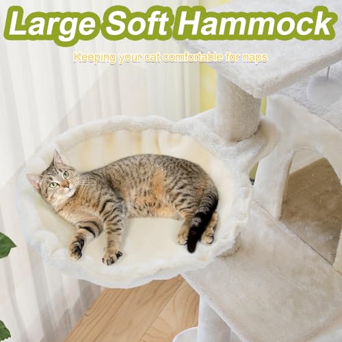 White 40'' Cat Tree Tower with Scratching Post K55638
