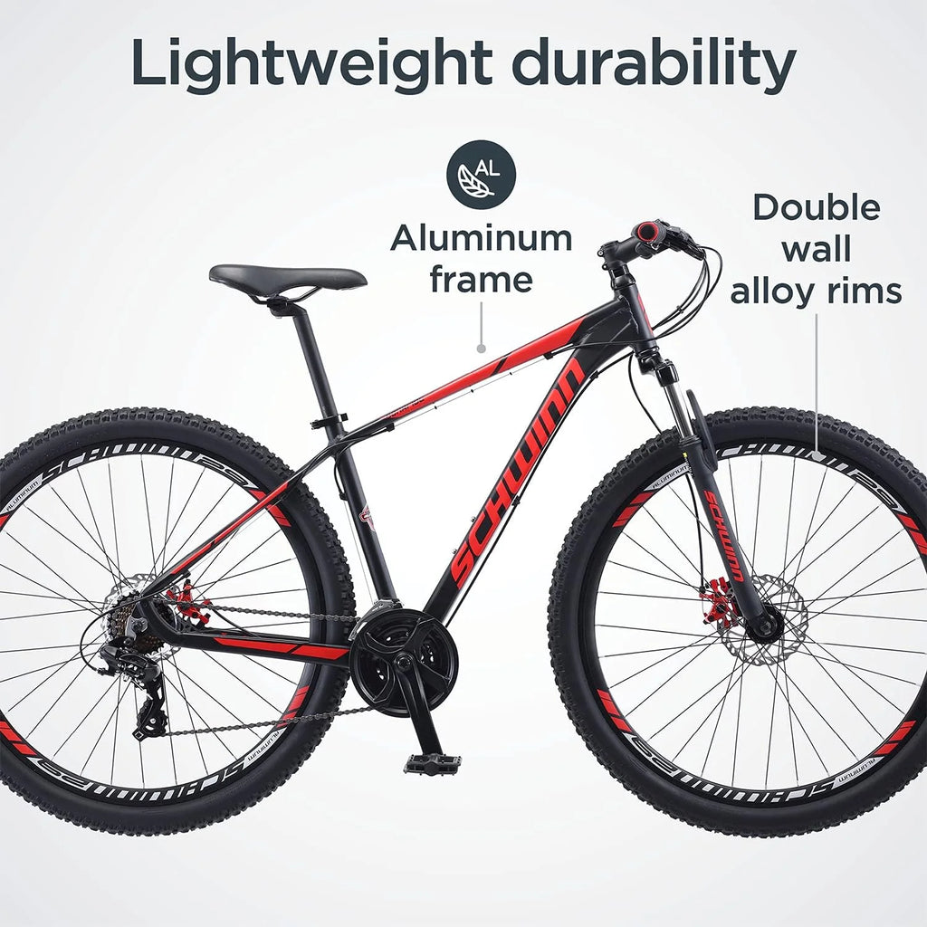 Open Box 24 Speed 29 Inch Wheels Matte Black Red Mountain Bike V823963