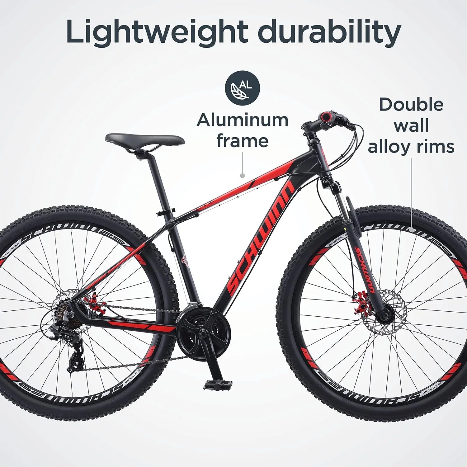 Open Box 24 Speed 29 Inch Wheels Matte Black Red Mountain Bike V823963