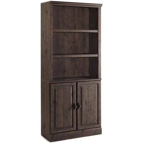 Heritage Walnut Finish 5 Shelf Bookcase with Doors G140804