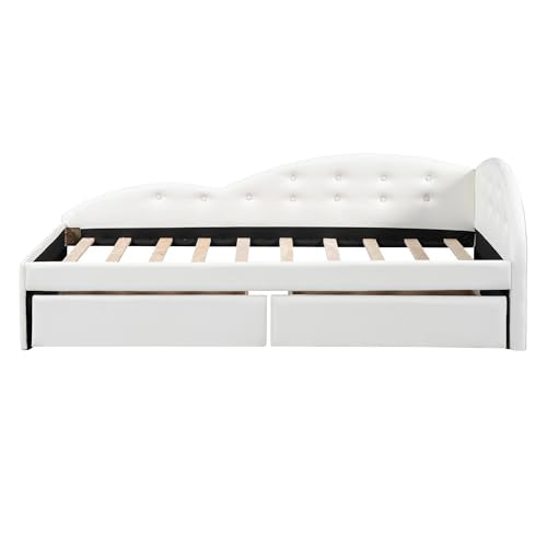 Gray Velvet Twin Size Daybed with Storage Drawers T781
