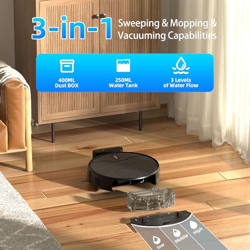 Robot Vacuum and Mop Combo with Large Capacity Dustbin S374627