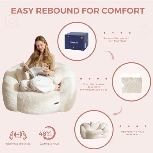 Beige Floral Shaped Bean Bag Sofa C5655