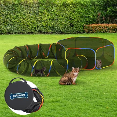 Outdoor Cat Enclosure - Portable Catio Playground Tent & Tunnels C83936