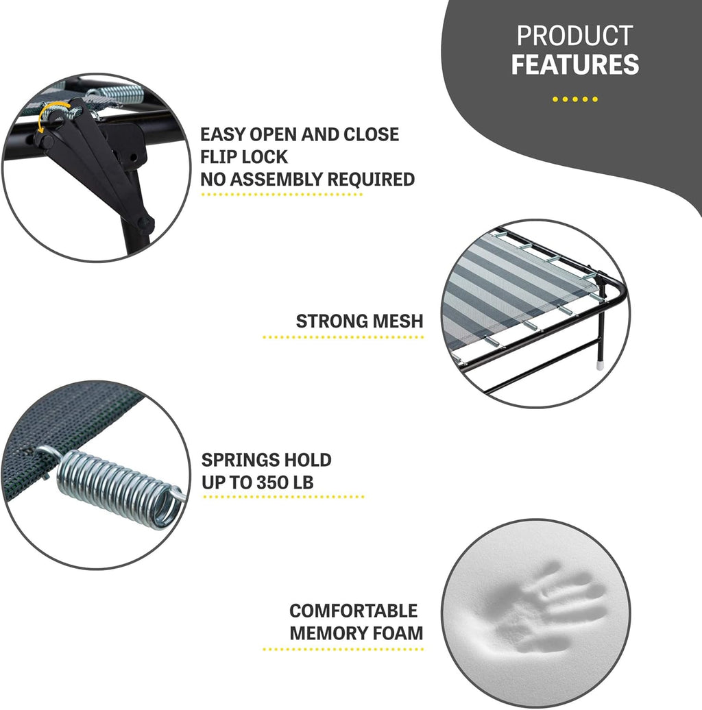 Folding Bed with Memory Foam Mattress and Carry Bag T5346