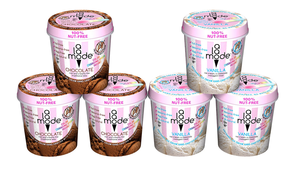 6ct 16 oz Vanilla Ice Cream Pints and Chocolate Ice Cream Pints I816699