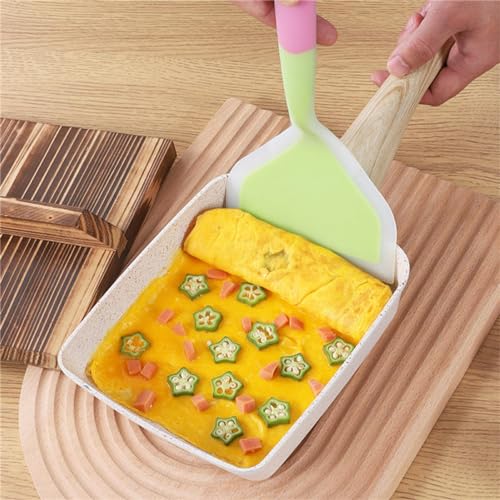 White Square Nonstick Tamagoyaki Pan with Lid and Oil Brush L399