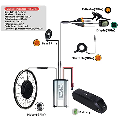 Electric Bike Conversion Kit 48V 1500W 26 inch Front Wheel Hub Motor W138980