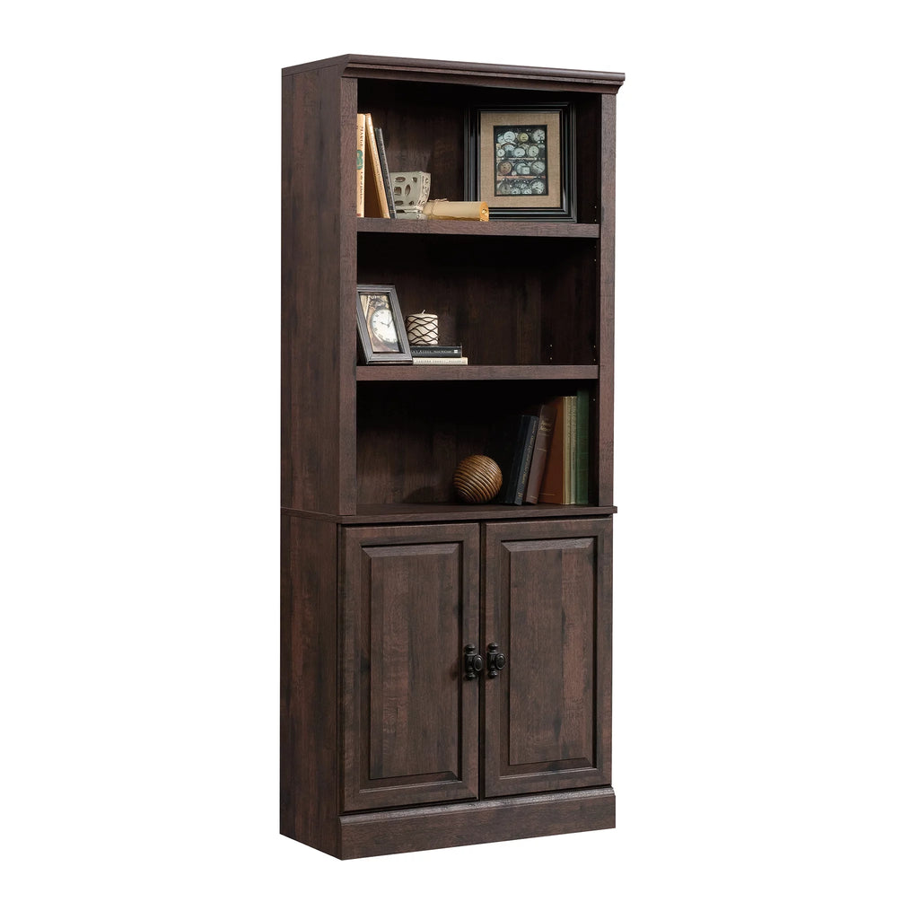 Heritage Walnut Finish 5 Shelf Bookcase with Doors G140804