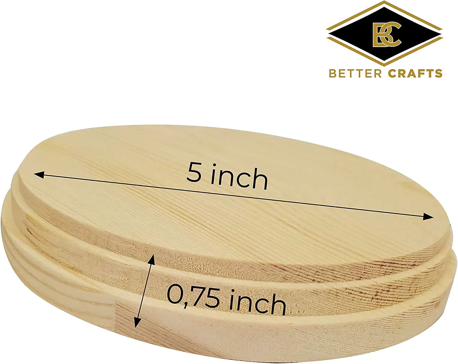 Natural Pine Unfinished Wood Plaque 5 Inch 2 Pcs Y9462