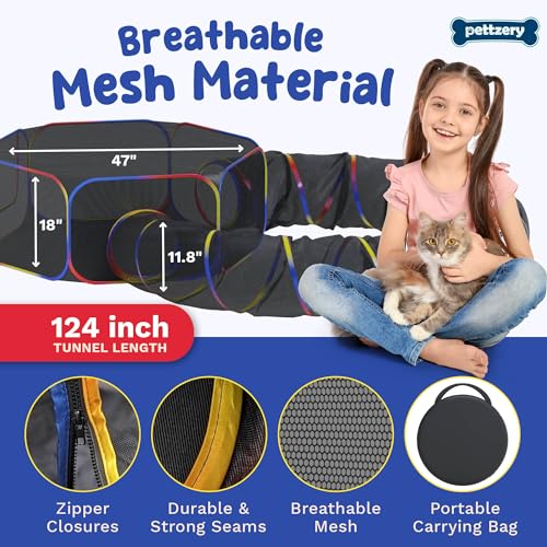 Outdoor Cat Enclosure - Portable Catio Playground Tent & Tunnels C83936