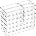 14 PCS Clear Plastic Drawer Organizer Set R7387