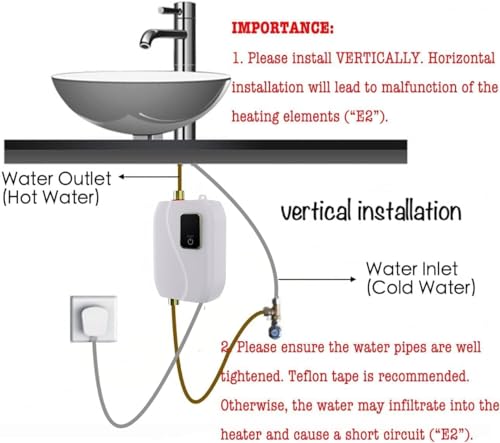 3000W 110V Under Sink Instant Electric Water Heater J7703