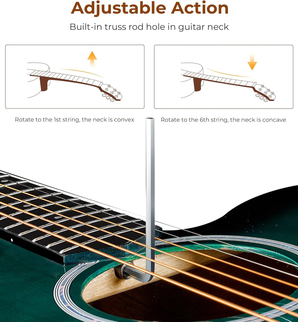 Blue 41 Inch Cutaway Acoustic Guitar Bundle with Gig Bag U274166