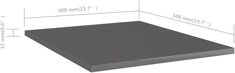 8 pcs High Gloss Gray Engineered Wood Shelf N255697