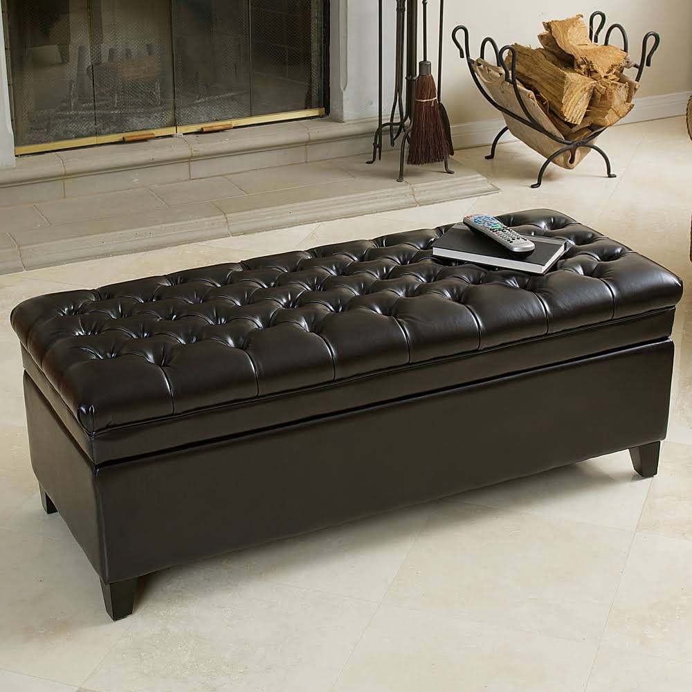 Espresso Tufted Storage Ottoman W47193