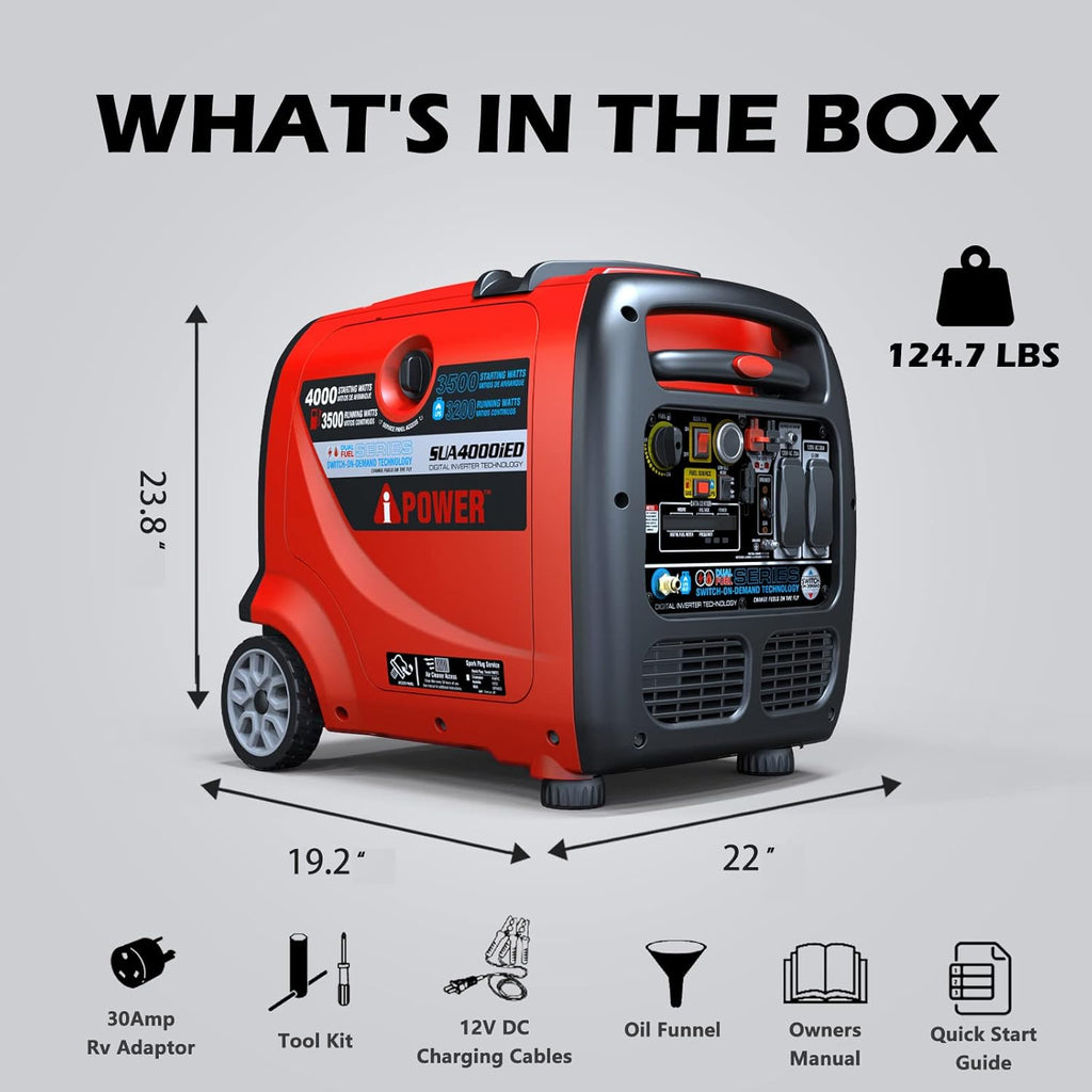 4000 Watt Portable Inverter Generator Gas & Propane Powered X865980