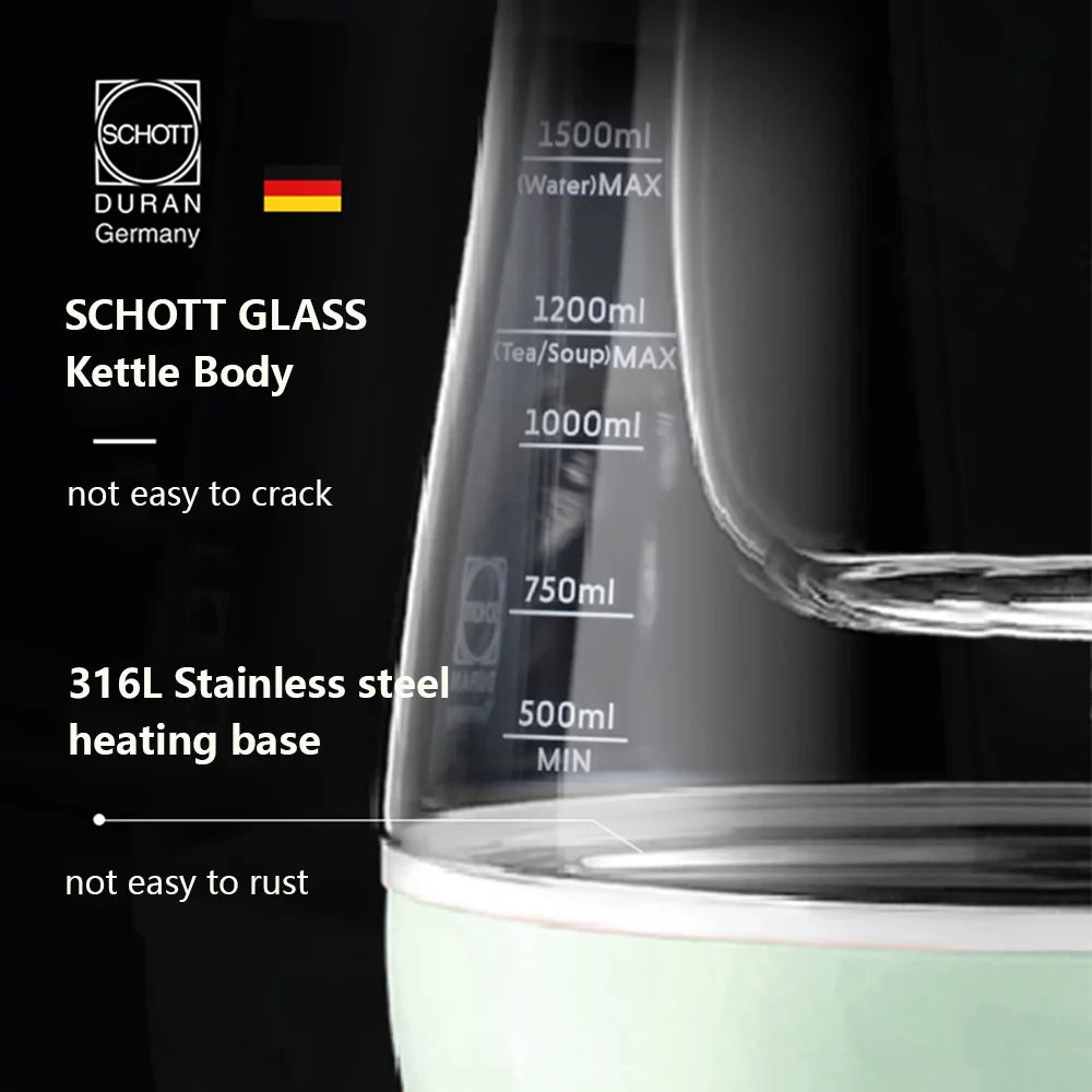 Green Glass Electric Kettle 1.5L N54082