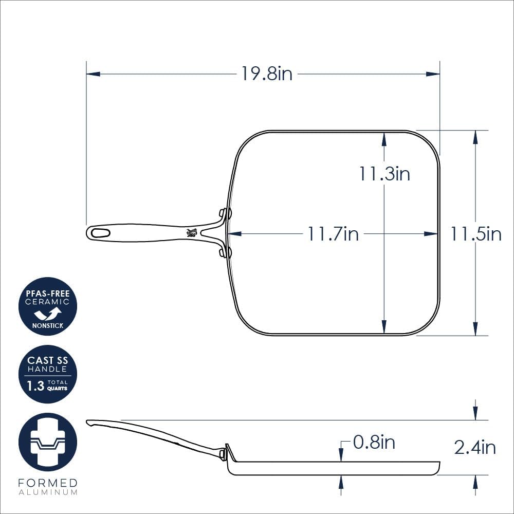 11-Inch Ceramic Coating Square Griddle E80391