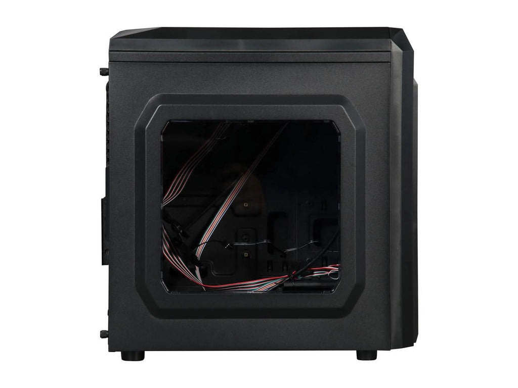 Black/Orange Micro-ATX Mini Tower Computer Case with 2 x Orange LED Fans K582886