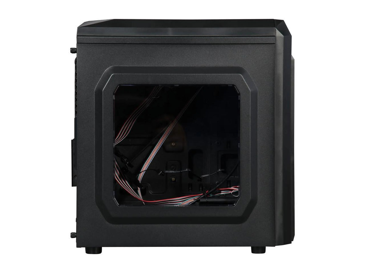 Black/Orange Micro-ATX Mini Tower Computer Case with 2 x Orange LED Fans K582886
