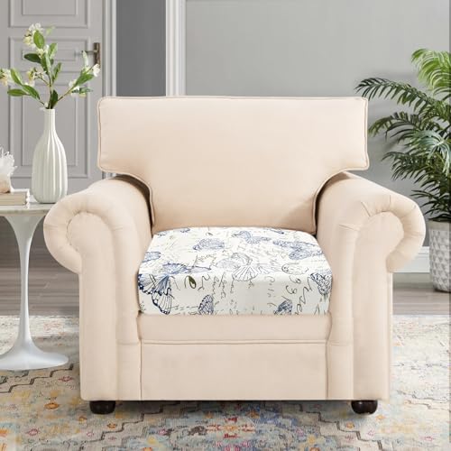 Waterproof Couch Cushion Covers Replacement, Washable Sofa Chair Seat Cushion Covers Soft Jacquard Couch Cushion Slipcovers Stretch Furniture Protector (Medium, Light Grey) R8914