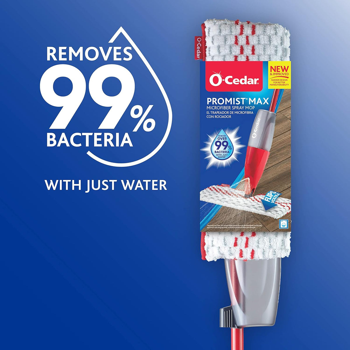 Red Microfiber Spray Mop with 4 Extra Refills H616