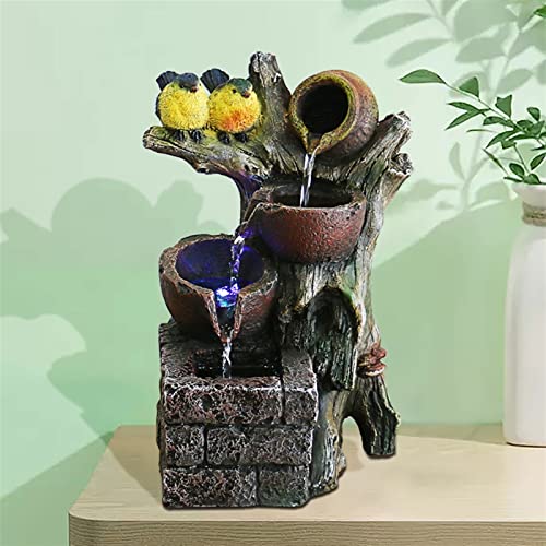 Desktop Fountain with Bird Resin Q50255