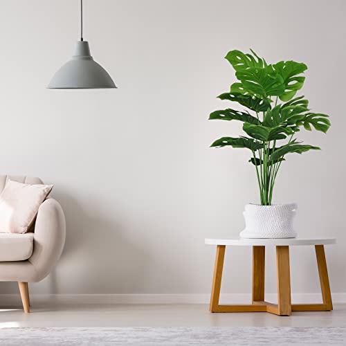 Set of 2 Artificial Areca Palm Plants, 32 Inch Fake Tropical Palm Trees with Greenery Leaves and Stems D7561