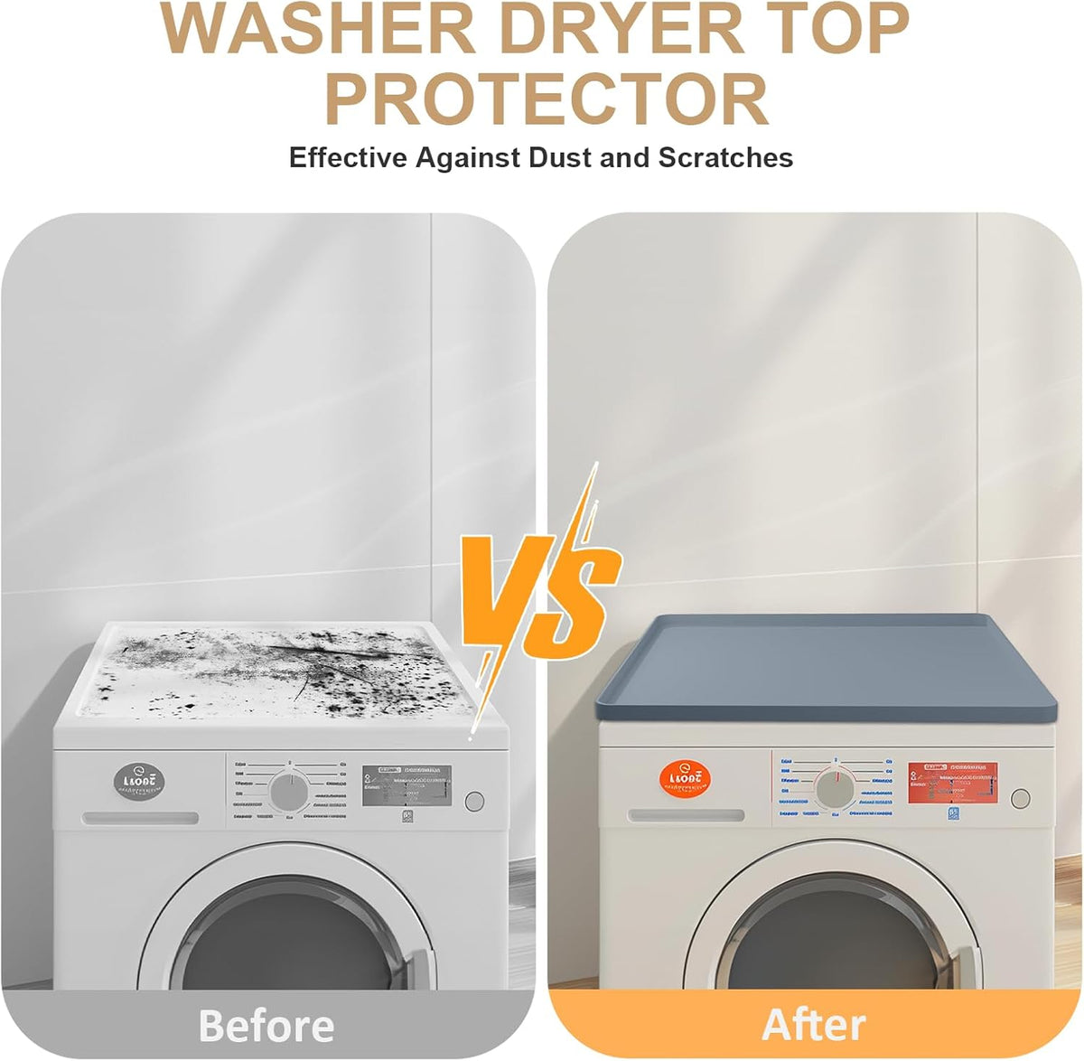 Grey Silicone Rubber Washer Dryer Top Protector Mat J75603