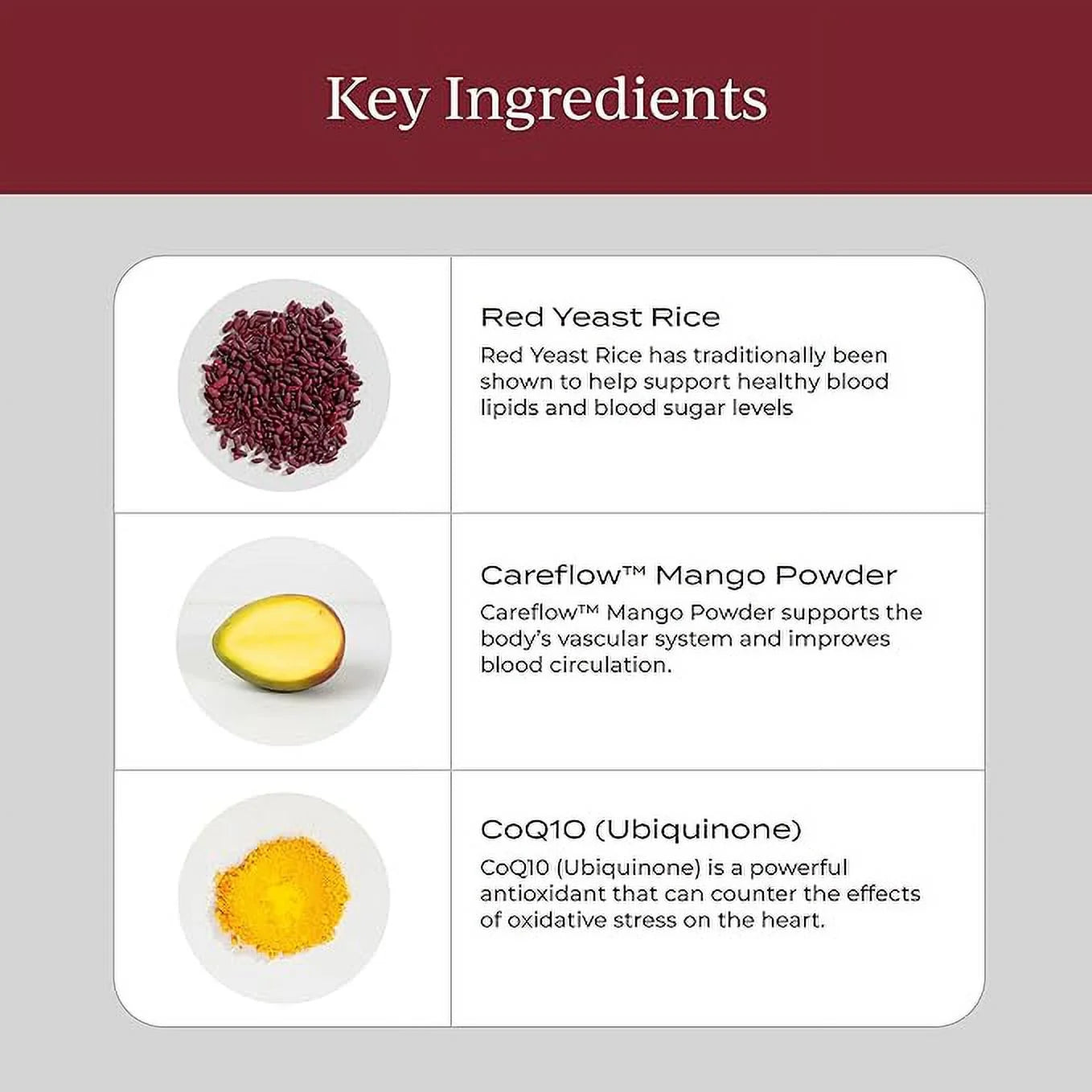 Heart Health Supplement with CoQ10, Red Yeast Rice & Inositol, 30 Pack F121