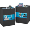 Set of 2 Nightstands with 2 Drawers and Glass Top J5057