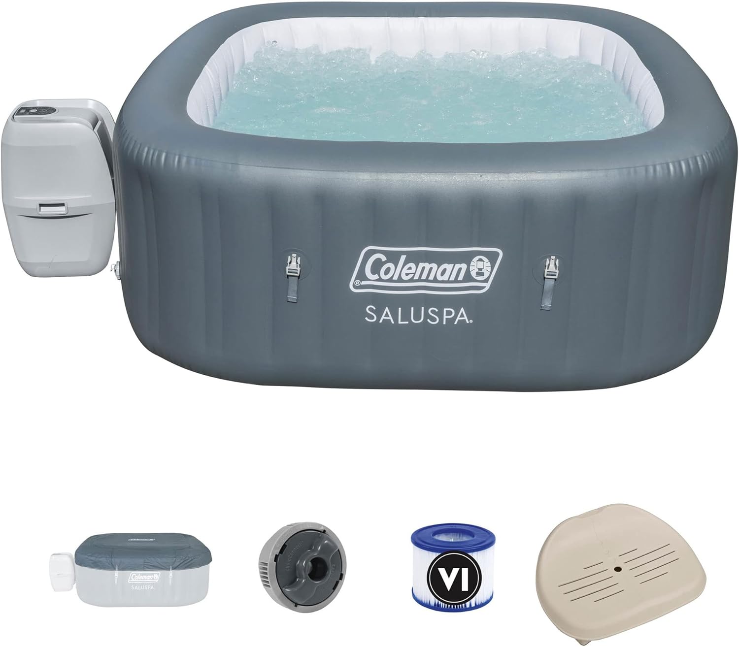 Gray Inflatable Square Hot Tub L152