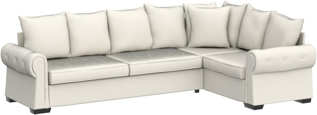 Beige Pull Out Sofa Bed with Folding Foam Mattress E4981