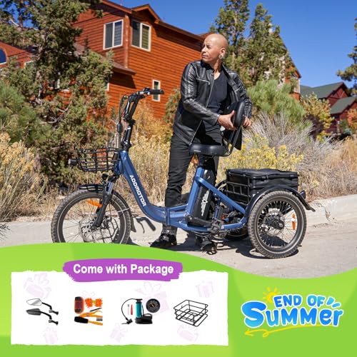 Folding Electric Tricycle, 750W, 48V 20Ah, 3 Wheel, Step Through, Parking Brake, Rear Motor & Differential K369