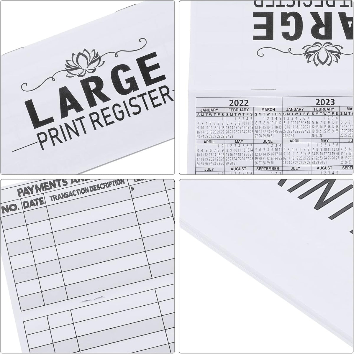 16 Pcs Large Print Checkbook Register H794398