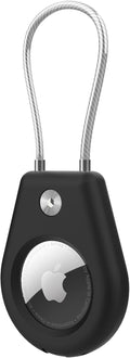 Black AirTag Holder with Keychain V6129