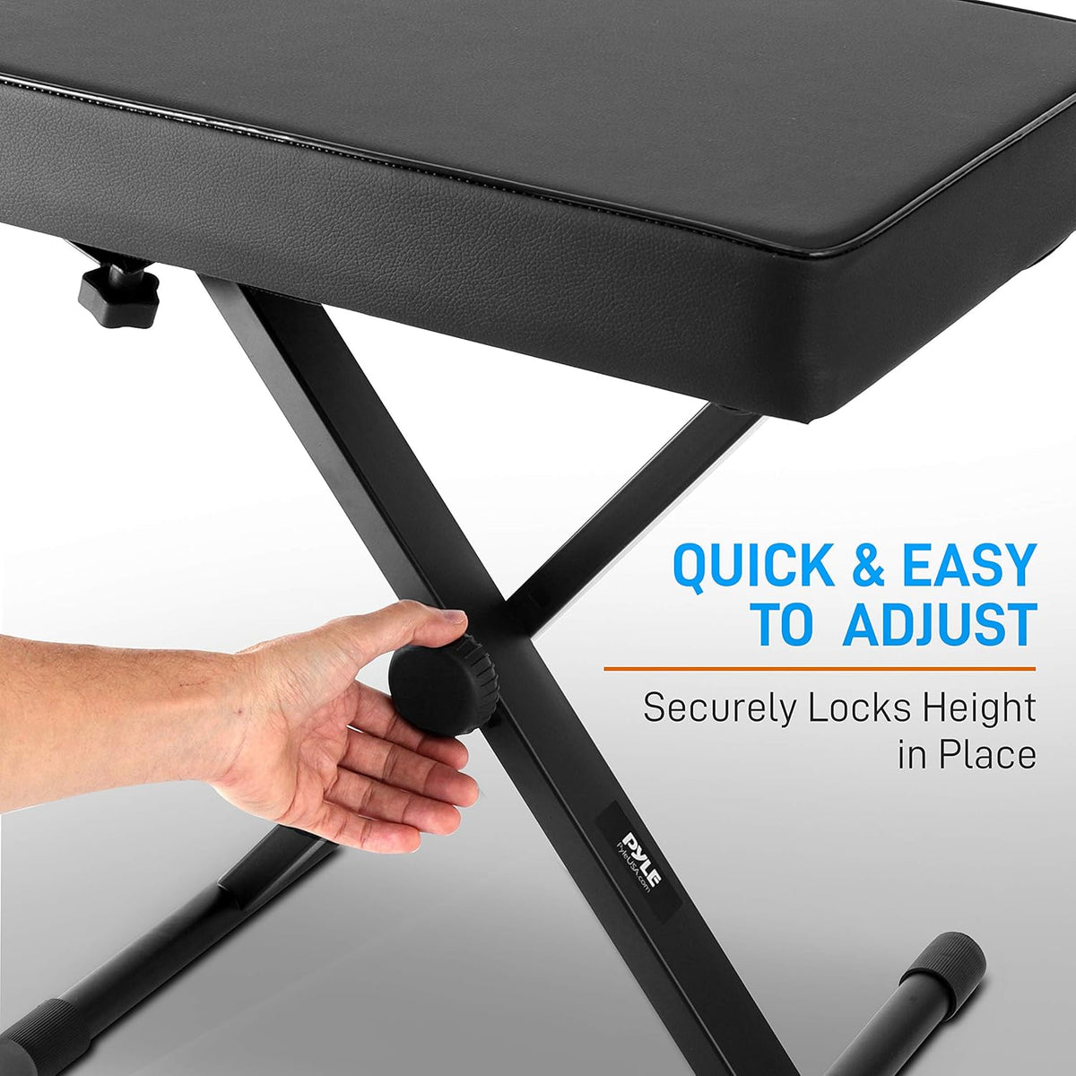 Adjustable Padded Bench Keyboard Piano Seat with Extra Thick Foam Cushion Z3754