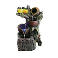 Desktop Fountain with Bird Resin Q50255