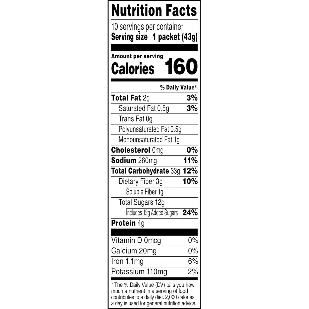 Maple Brown Sugar Instant Oatmeal 10 Ct U951