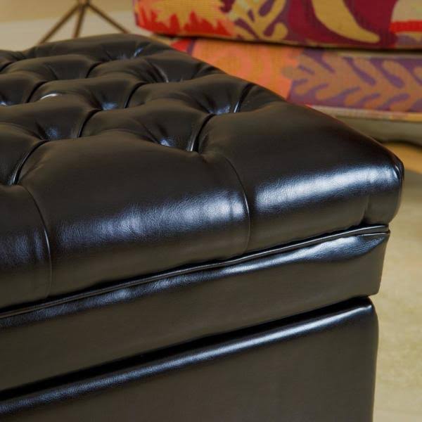 Espresso Tufted Storage Ottoman W47193