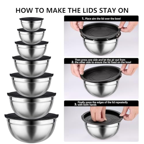 26 PCS Stainless Steel Nesting Black Mixing Bowls Set M63953