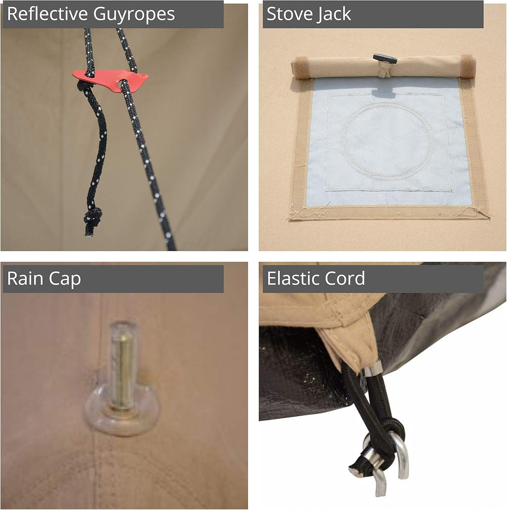 Canvas Bell Tent with Stove Jack T658