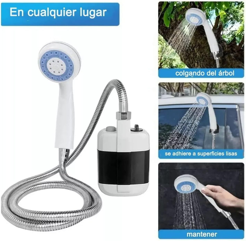Portable Electric Shower with Battery Powered Pump Shower Head Nozzle E7445